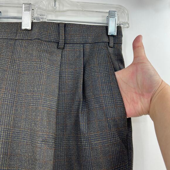 AMERICAN VINTAGE Berle Size 36R Men's Gray Plaid Pleat Front Dress Pants Trouser - Picture 5 of 10